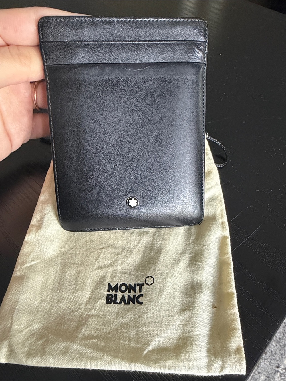 Montblanc Black Leather card holder Wallet with Star Emblem